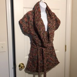 Tunic Cowl Neck Sweater w/ Capped Sleeves